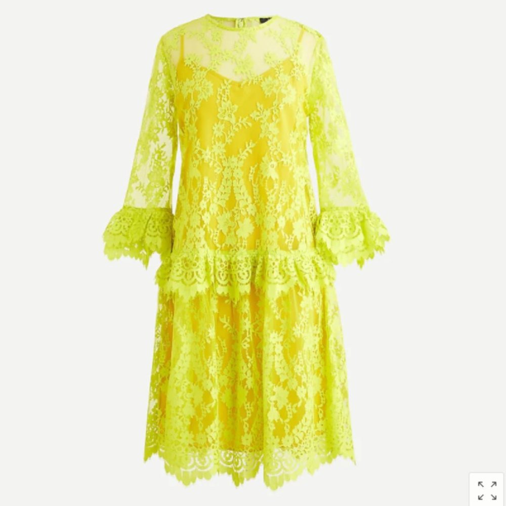 J. Crew 3/4-sleeve dress in chantilly lace‎ dress